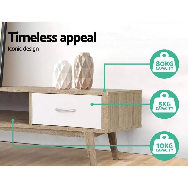 Artiss TV Cabinet Entertainment Unit 180cm Oak White Gary Artiss TV Cabinet Entertainment Unit 180cm Oak White Gary