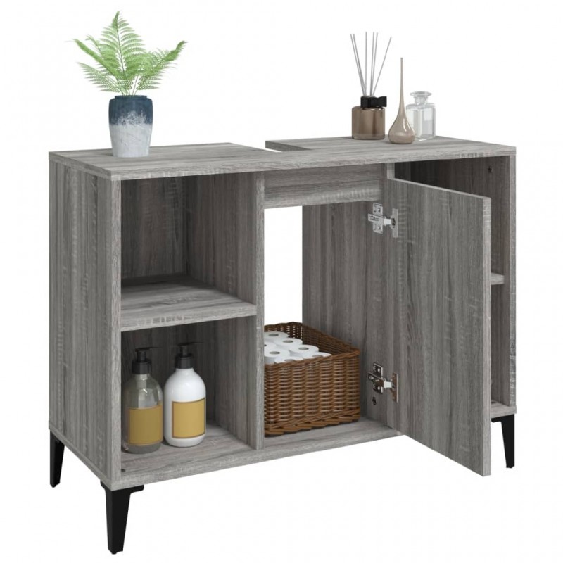 Sink Cabinet Grey Sonoma 80x33x60 cm Engineered Wood Sink Cabinet Grey Sonoma 80x33x60 cm Engineered Wood