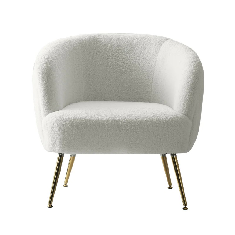 Artiss Armchair Lounge Chair Accent Chairs Armchairs Sherpa Boucle Sofa White Artiss Armchair Lounge Chair Accent Chairs Armchairs Sherpa Boucle Sofa White