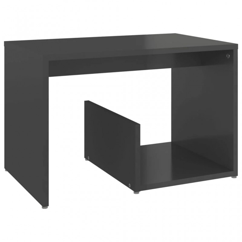 Side Table High Gloss Grey 59x36x38 cm Engineered Wood Side Table High Gloss Grey 59x36x38 cm Engineered Wood