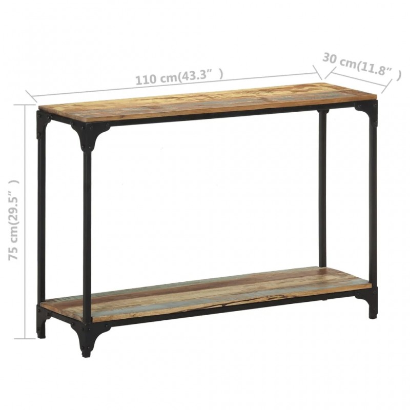 Console Table 110x30x75 cm Solid Reclaimed Wood Console Table 110x30x75 cm Solid Reclaimed Wood