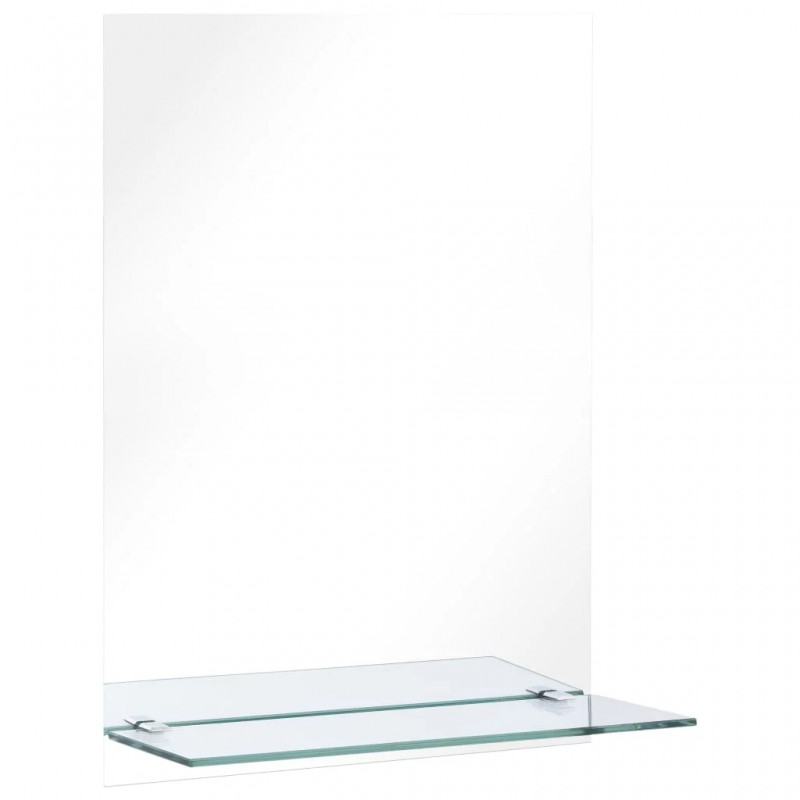 Wall Mirror with Shelf 40x60 cm Tempered Glass Wall Mirror with Shelf 40x60 cm Tempered Glass