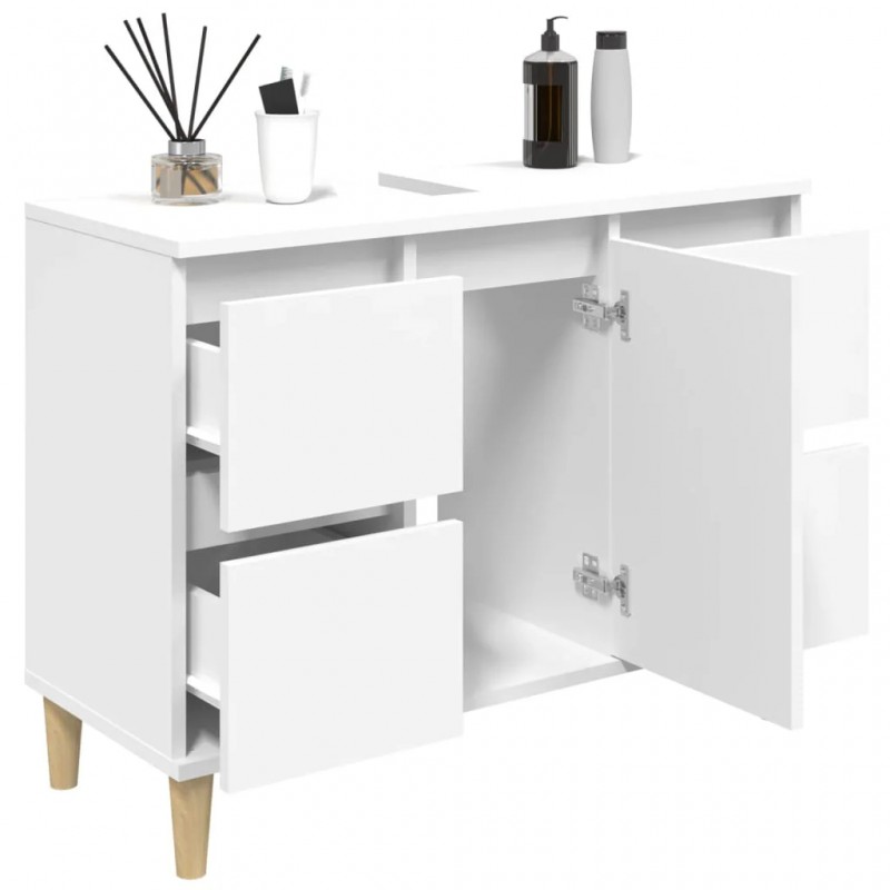 Sink Cabinet White 80x33x60 cm Engineered Wood Sink Cabinet White 80x33x60 cm Engineered Wood