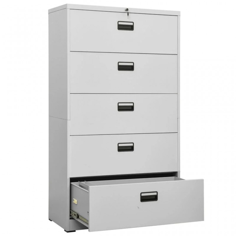Filing Cabinet Light Grey 5 Drawer Steel Filing Cabinet Light Grey 5 Drawer Steel