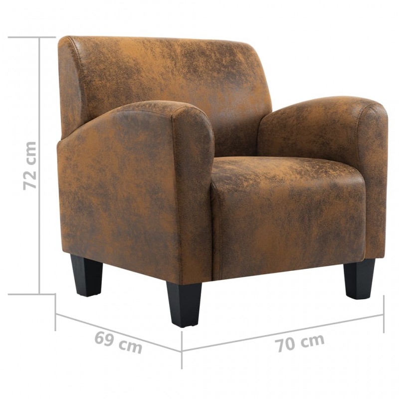 Sofa Chair Brown Faux Suede Leather Sofa Chair Brown Faux Suede Leather