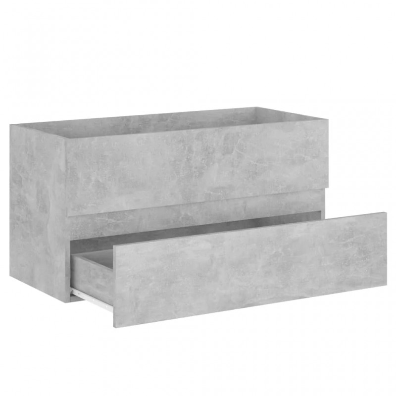 2 Piece Bathroom Furniture Set Concrete Grey Engineered Wood 2 Piece Bathroom Furniture Set Concrete Grey Engineered Wood