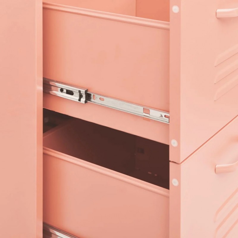 Drawer Cabinet Pink 80x35x101.5 cm Steel Drawer Cabinet Pink 80x35x101.5 cm Steel