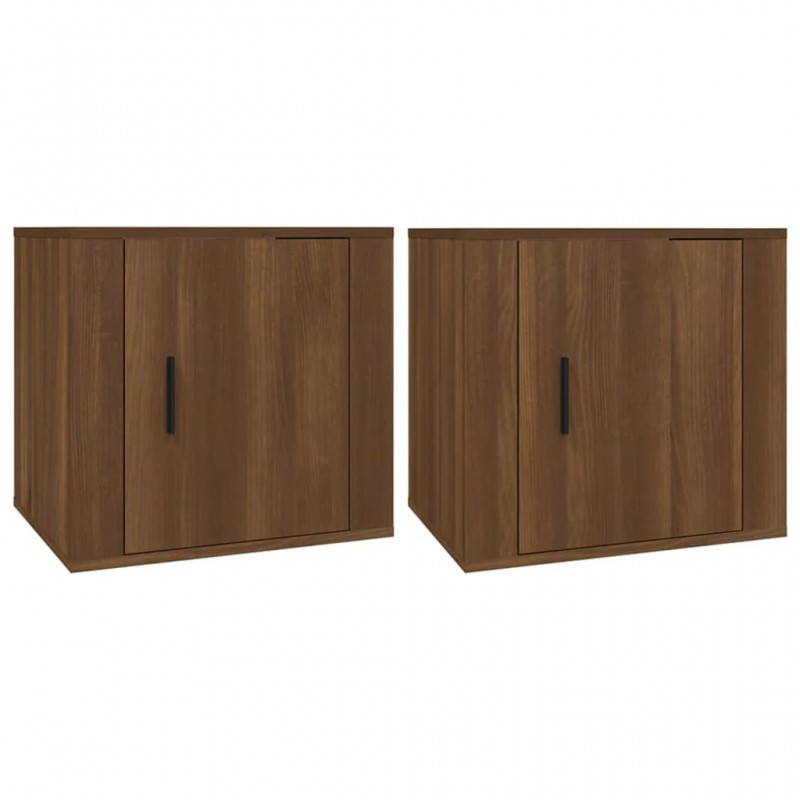 Bedside Cabinets 2 pcs Brown Oak 50x39x47 cm Bedside Cabinets 2 pcs Brown Oak 50x39x47 cm