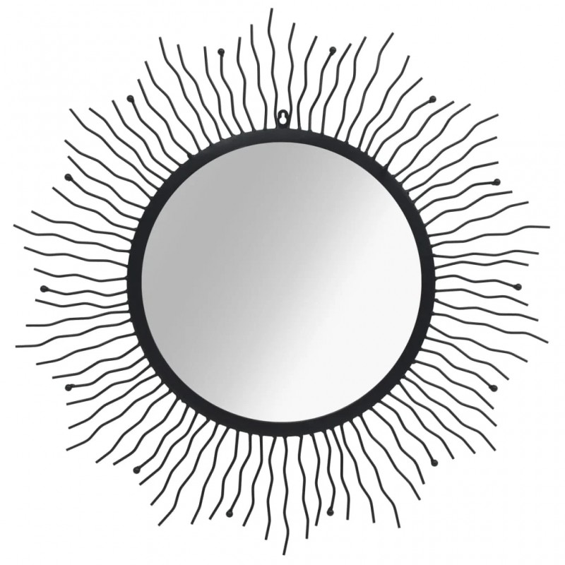 Garden Wall Mirror Sunburst 80 cm Black Garden Wall Mirror Sunburst 80 cm Black