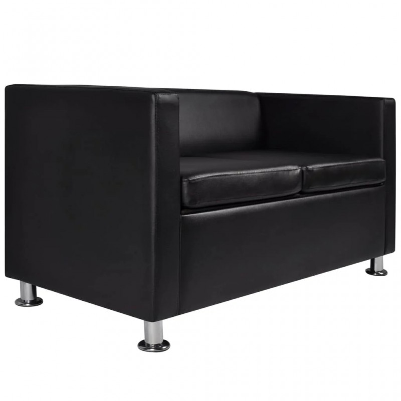 Sofa Set Artificial Leather 3-Seater and 2-Seater Black Sofa Set Artificial Leather 3-Seater and 2-Seater Black