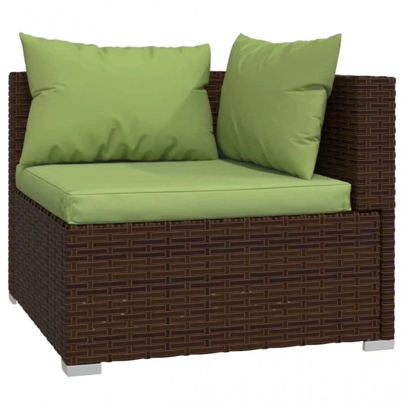 2-Seater Sofa with Cushions Brown Poly Rattan 2-Seater Sofa with Cushions Brown Poly Rattan