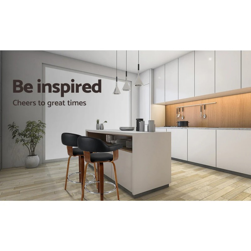 Artiss 2x Bar Stools Leather Seat Wooden Legs Artiss 2x Bar Stools Leather Seat Wooden Legs