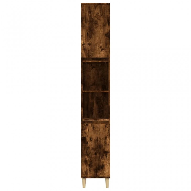 Bathroom Cabinet Smoked Oak 30x30x190 cm Engineered Wood Bathroom Cabinet Smoked Oak 30x30x190 cm Engineered Wood