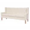 Sofa Set 2 Pieces Fabric Cream White