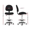 Artiss Office Chair Drafting Stool Fabric Chairs Black