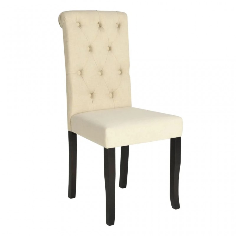 Dining Chairs 4 pcs Cream Fabric Dining Chairs 4 pcs Cream Fabric