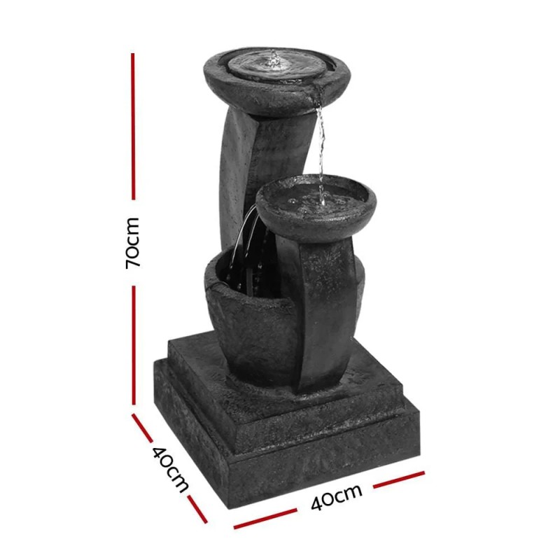 Gardeon Solar Water Feature with LED Lights 3 Tiers 70cm Gardeon Solar Water Feature with LED Lights 3 Tiers 70cm