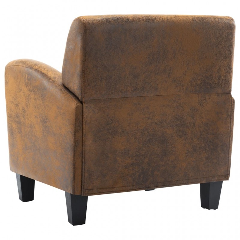 Sofa Chair Brown Faux Suede Leather Sofa Chair Brown Faux Suede Leather