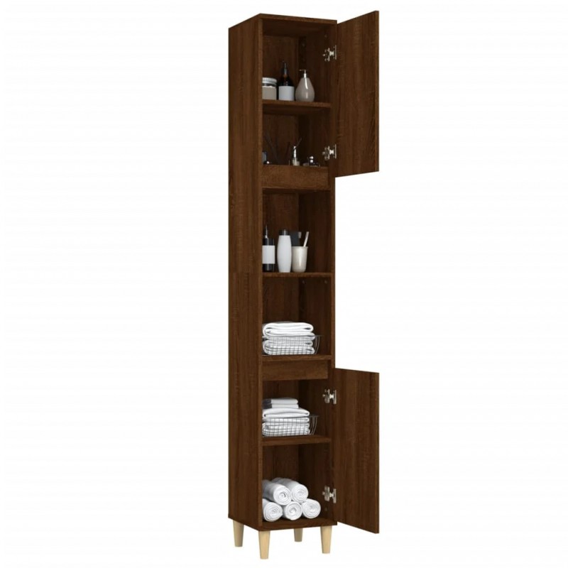 Bathroom Cabinet Brown Oak 30x30x190 cm Engineered Wood Bathroom Cabinet Brown Oak 30x30x190 cm Engineered Wood