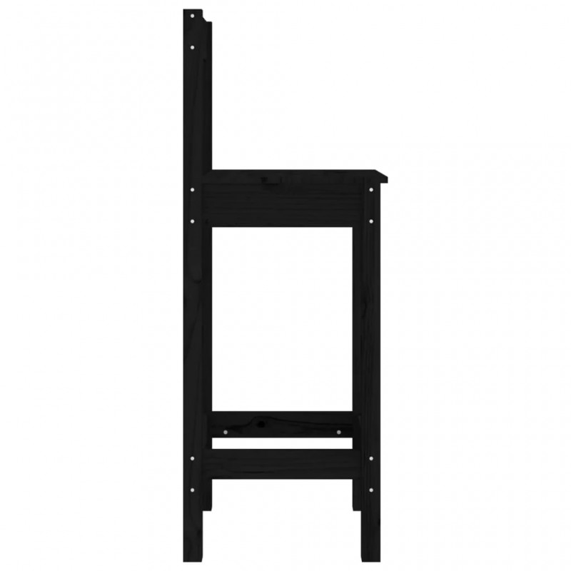 Bar Chairs 2 pcs Black 40x41.5x112 cm Solid Wood Pine Bar Chairs 2 pcs Black 40x41.5x112 cm Solid Wood Pine