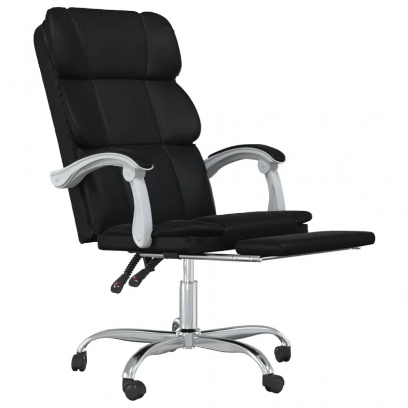 Reclining Office Chair Black Faux Leather Reclining Office Chair Black Faux Leather