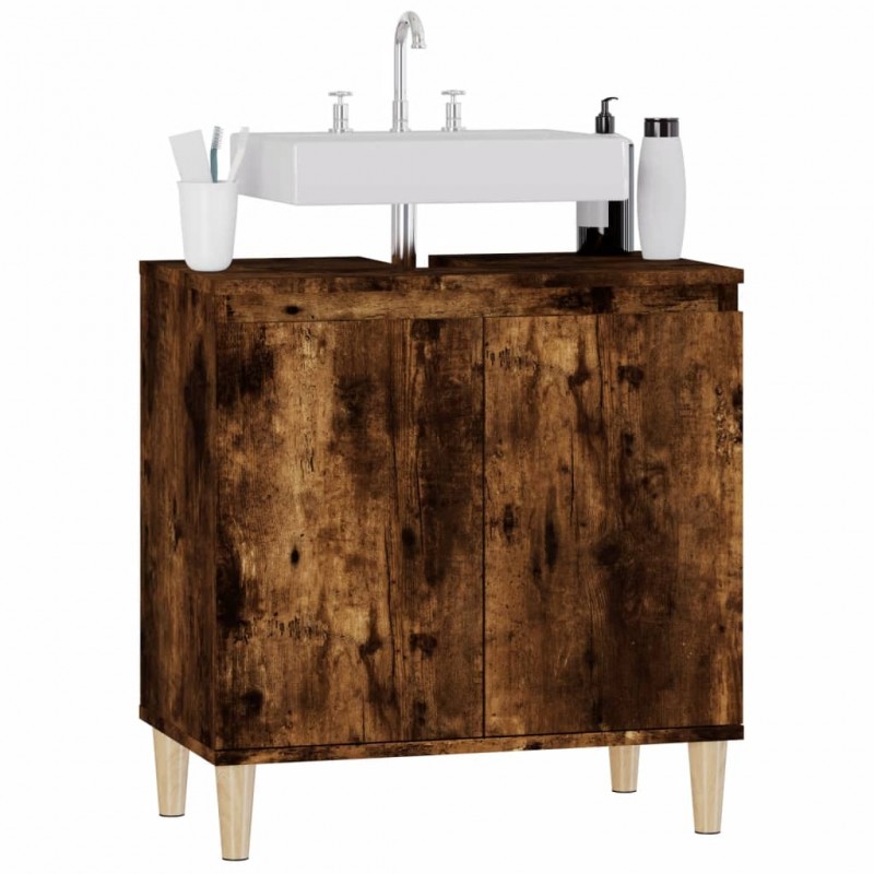 Sink Cabinet Smoked Oak 58x33x60 cm Engineered Wood Sink Cabinet Smoked Oak 58x33x60 cm Engineered Wood