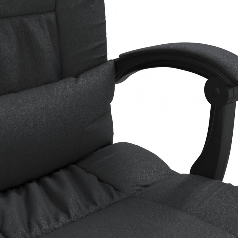 Reclining Office Chair Black Faux Leather Reclining Office Chair Black Faux Leather