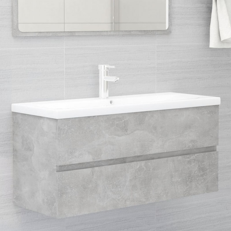 Bathroom Furniture Set Concrete Grey Engineered Wood Bathroom Furniture Set Concrete Grey Engineered Wood