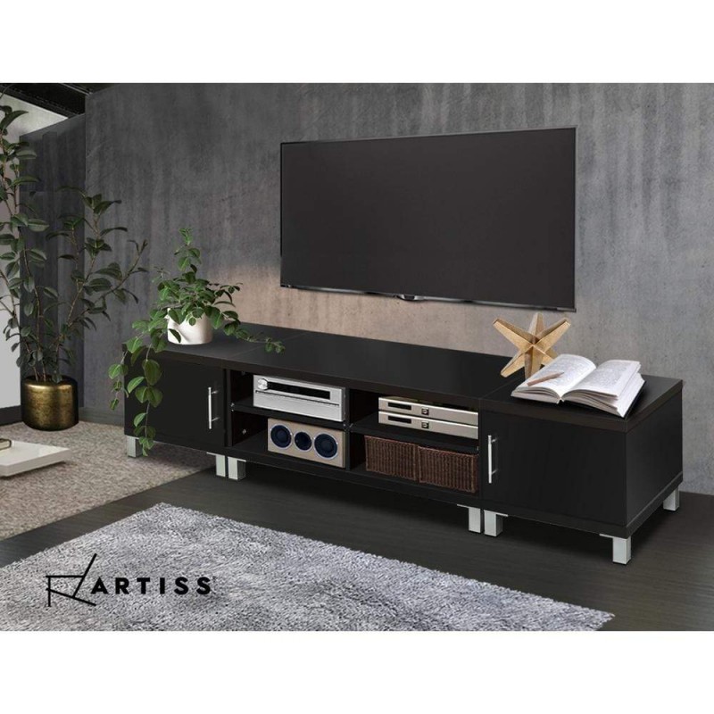 Artiss TV Cabinet Entertainment Unit 190cm Black Danson Artiss TV Cabinet Entertainment Unit 190cm Black Danson