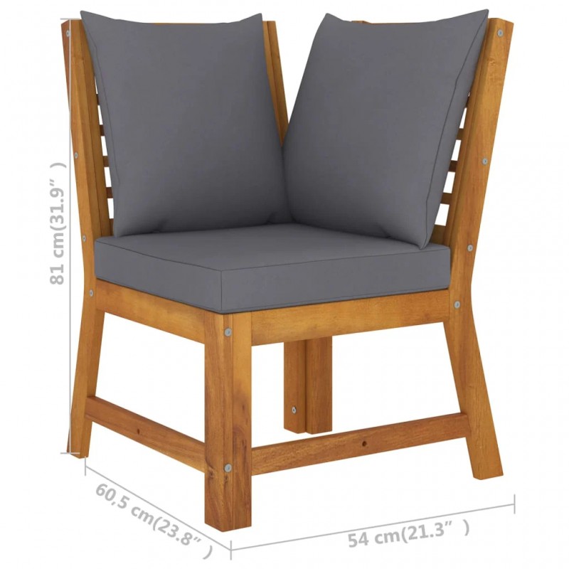 4 Piece Garden Lounge Set with Cushion Solid Acacia Wood 4 Piece Garden Lounge Set with Cushion Solid Acacia Wood