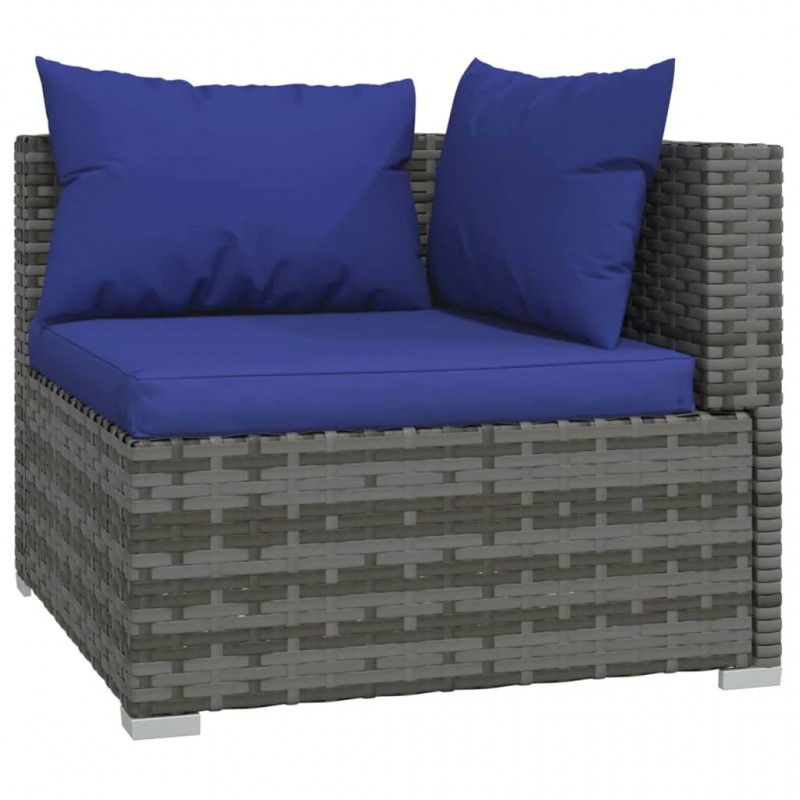 2-Seater Sofa with Cushions Grey Poly Rattan 2-Seater Sofa with Cushions Grey Poly Rattan