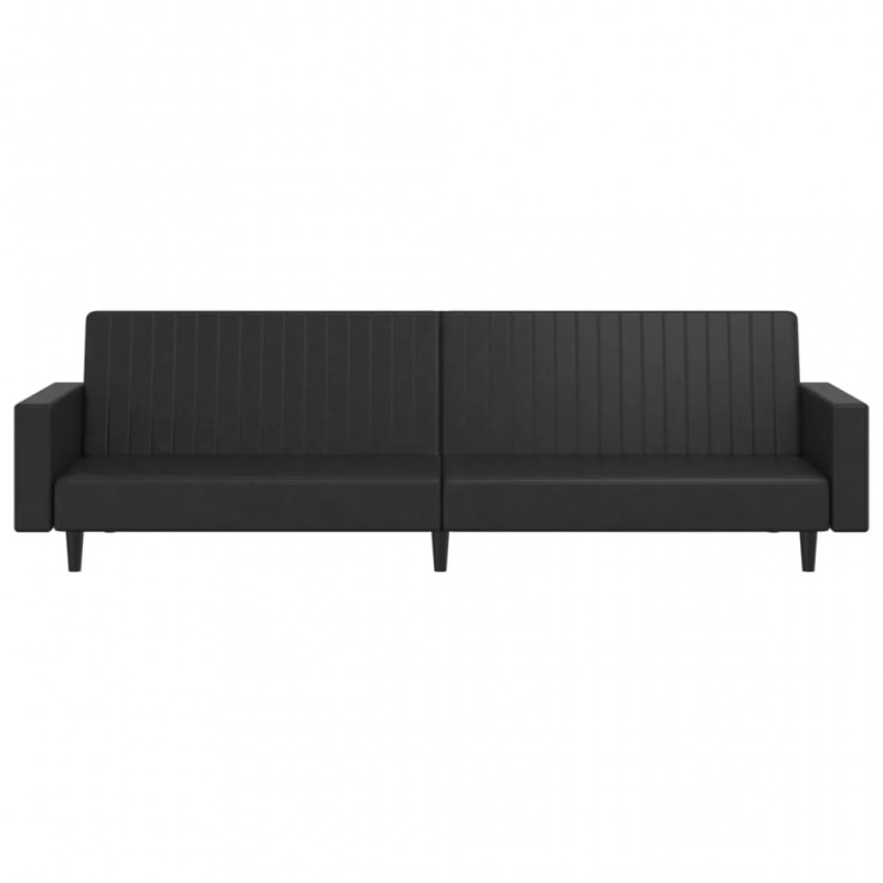 2-Seater Sofa Bed Black Faux Leather 2-Seater Sofa Bed Black Faux Leather
