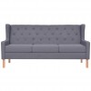 Sofa Set 3 Pieces Fabric Grey