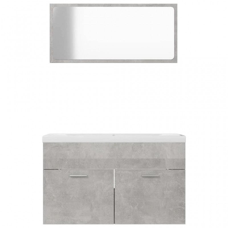 Bathroom Furniture Set Concrete Grey Engineered Wood Bathroom Furniture Set Concrete Grey Engineered Wood