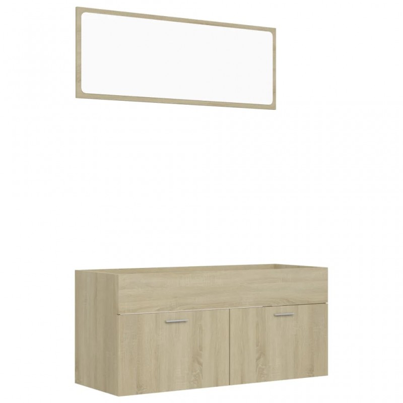 2 Piece Bathroom Furniture Set Sonoma Oak Engineered Wood 2 Piece Bathroom Furniture Set Sonoma Oak Engineered Wood