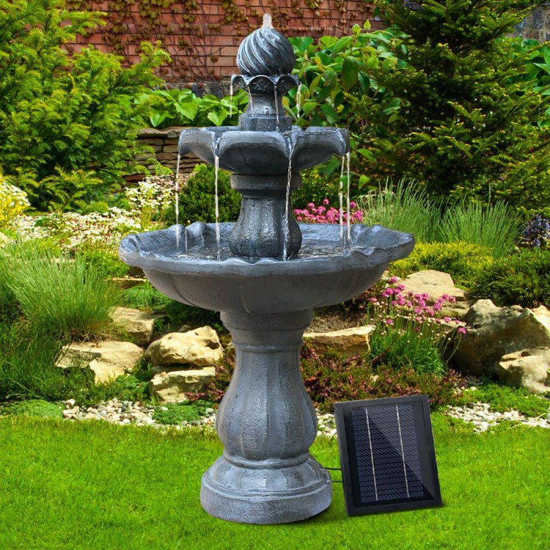 Gardeon Solar Water Feature 3 Tiers Black 93cm Gardeon Solar Water Feature 3 Tiers Black 93cm
