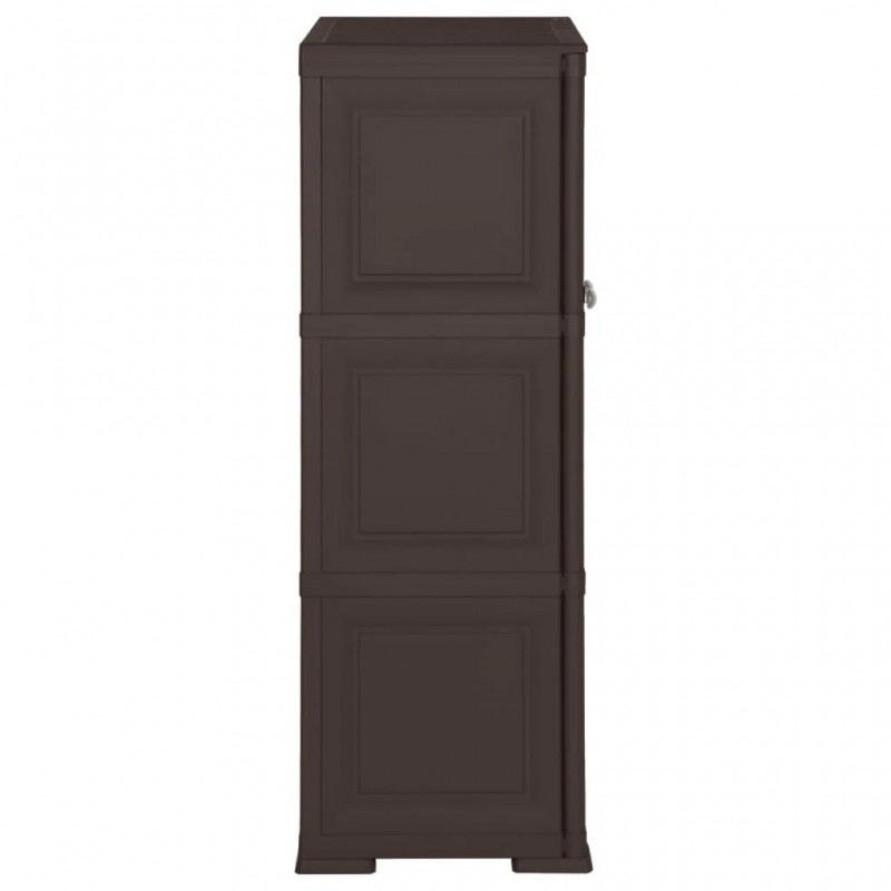 Plastic Cabinet 79x43x125 cm Wood Design Brown Plastic Cabinet 79x43x125 cm Wood Design Brown