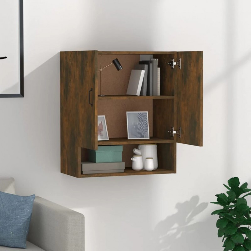 Wall Cabinet Smoked Oak 60x31x70 cm Engineered Wood Wall Cabinet Smoked Oak 60x31x70 cm Engineered Wood