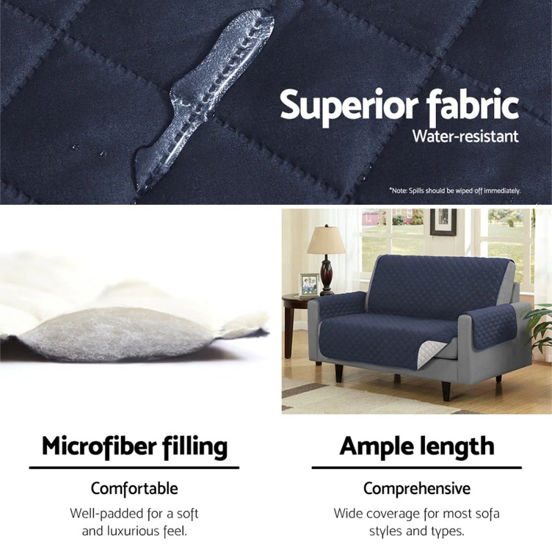 Artiss Sofa Cover Couch Covers 3 Seater Quilted Dark Grey Artiss Sofa Cover Couch Covers 3 Seater Quilted Dark Grey