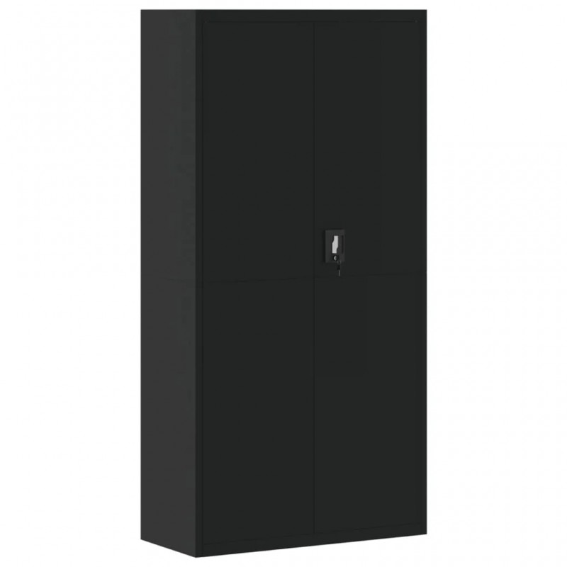 File Cabinet Black 90x40x180 cm Steel File Cabinet Black 90x40x180 cm Steel