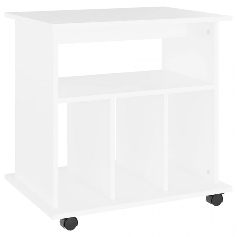 Rolling Cabinet White 60x45x60 cm Engineered Wood Rolling Cabinet White 60x45x60 cm Engineered Wood