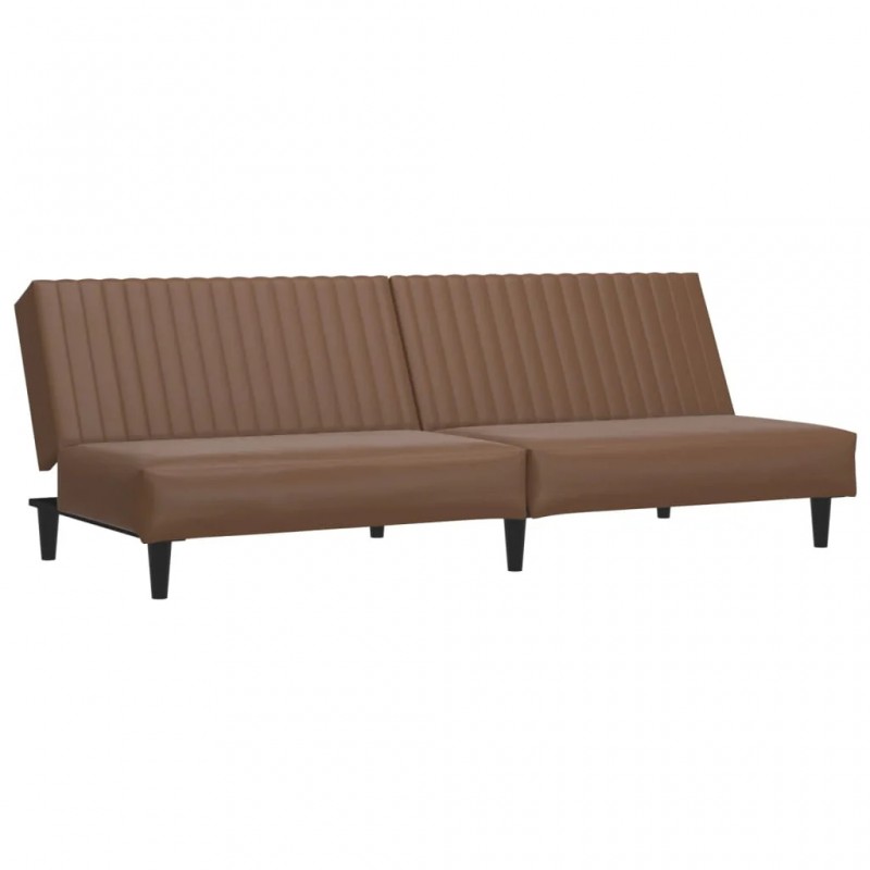 2-Seater Sofa Bed Brown Faux Leather 2-Seater Sofa Bed Brown Faux Leather