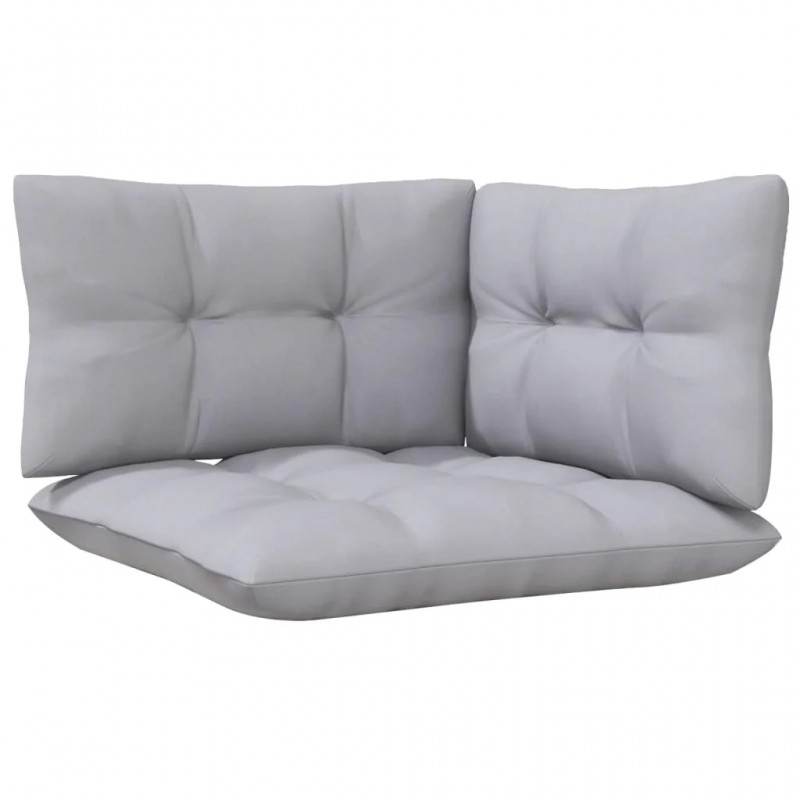 3-Seater Garden Sofa with Grey Cushions Solid Pinewood 3-Seater Garden Sofa with Grey Cushions Solid Pinewood