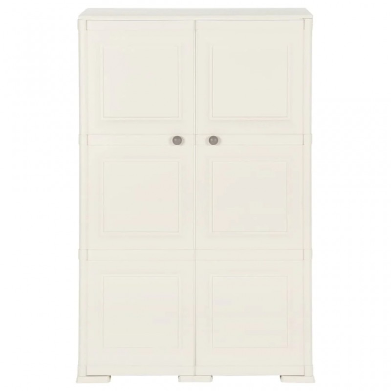 Plastic Cabinet 79x43x125 cm Wood Design Vanilla Ice Plastic Cabinet 79x43x125 cm Wood Design Vanilla Ice