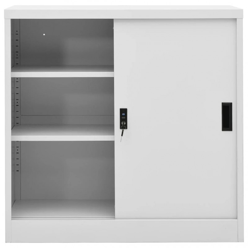 Office Cabinet with Sliding Door Light Grey 90x40x90 cm Steel Office Cabinet with Sliding Door Light Grey 90x40x90 cm Steel