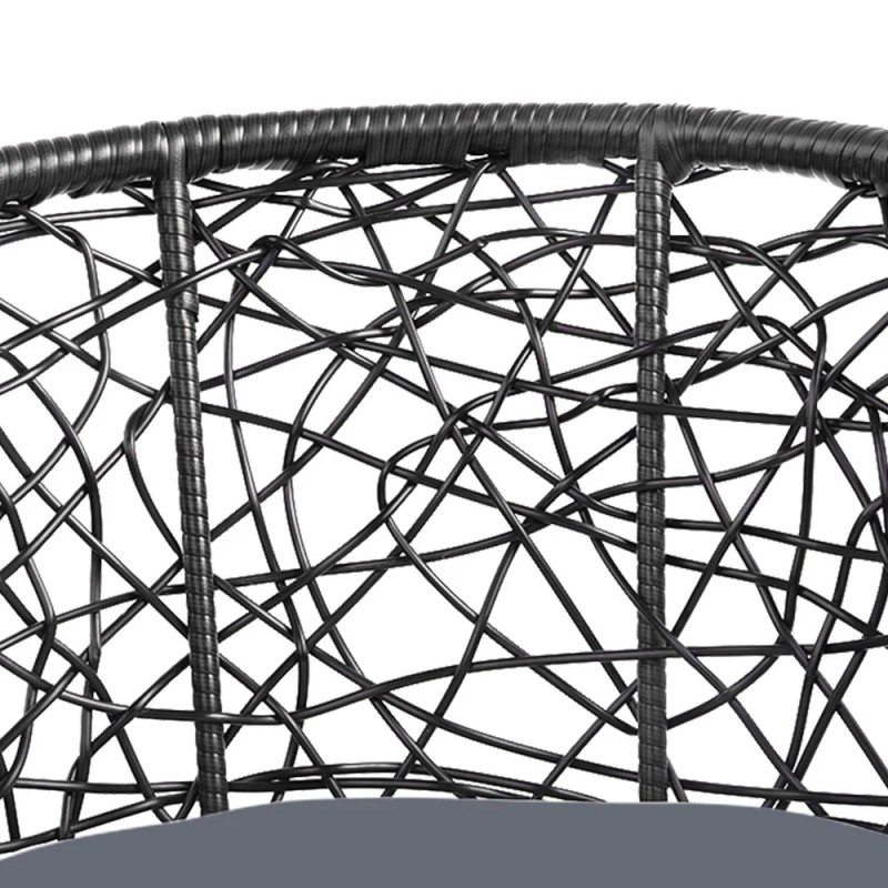 Gardeon 3PC Bistro Set Outdoor Furniture Rattan Table Chairs Patio Garden Cushion Black Gardeon 3PC Bistro Set Outdoor Furniture Rattan Table Chairs Patio Garden Cushion Black