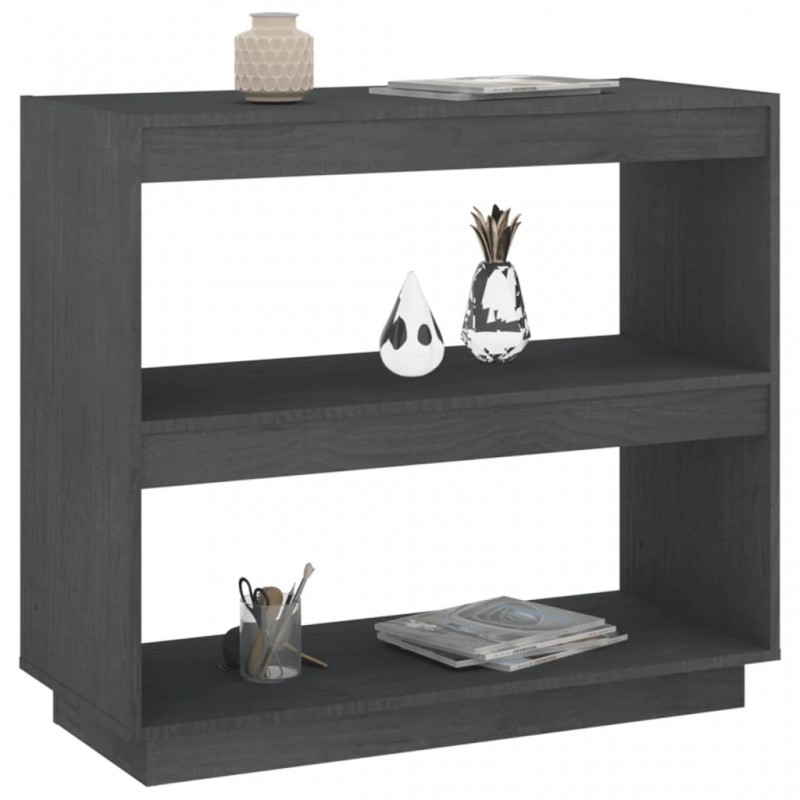 Book Cabinet Grey 80x35x71 cm Solid Pinewood Book Cabinet Grey 80x35x71 cm Solid Pinewood
