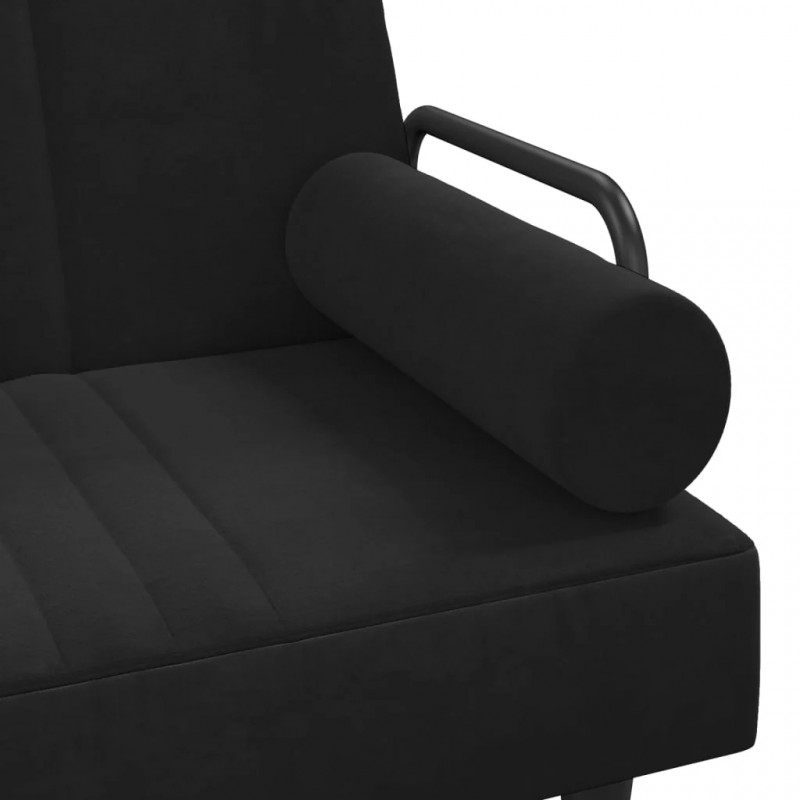 Sofa Bed with Armrests Black Velvet Sofa Bed with Armrests Black Velvet