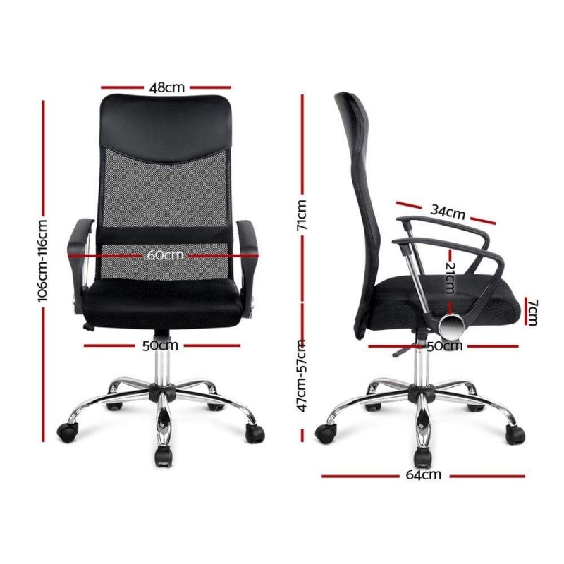 Artiss Mesh Office Chair High Back Black Artiss Mesh Office Chair High Back Black