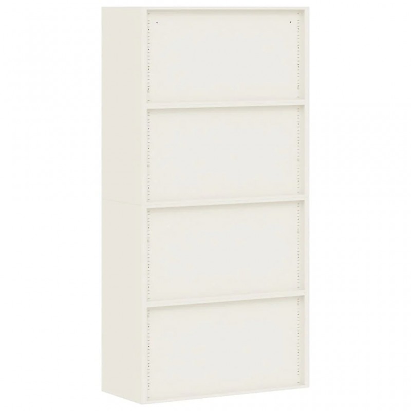 File Cabinet White 90x40x180 cm Steel File Cabinet White 90x40x180 cm Steel
